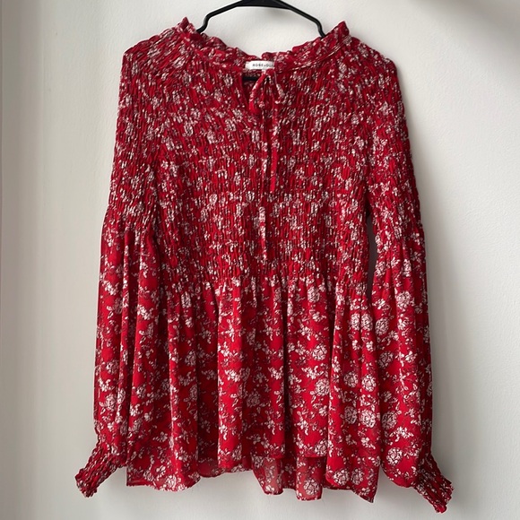 Rose + Olive Tops - Rose + Olive Ruched Long Sleeve Blouse